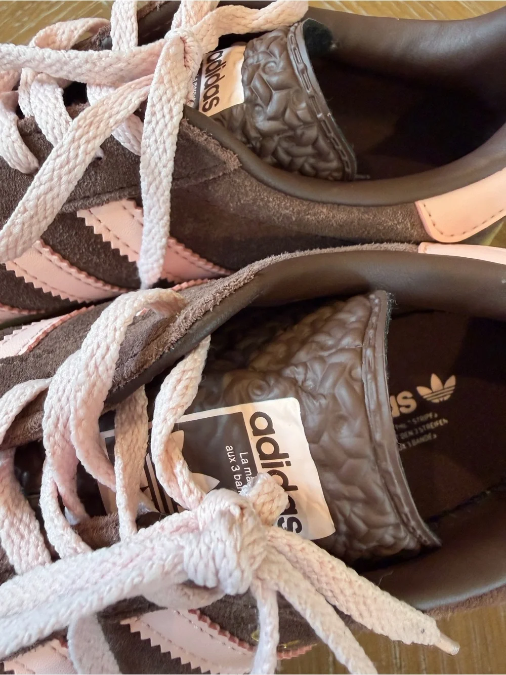 Adidas Gazelle Suede Platform Sneakers in Brown and Pink - Picture 9 of 10